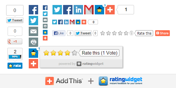 AddThis + Rating-Widget Preview